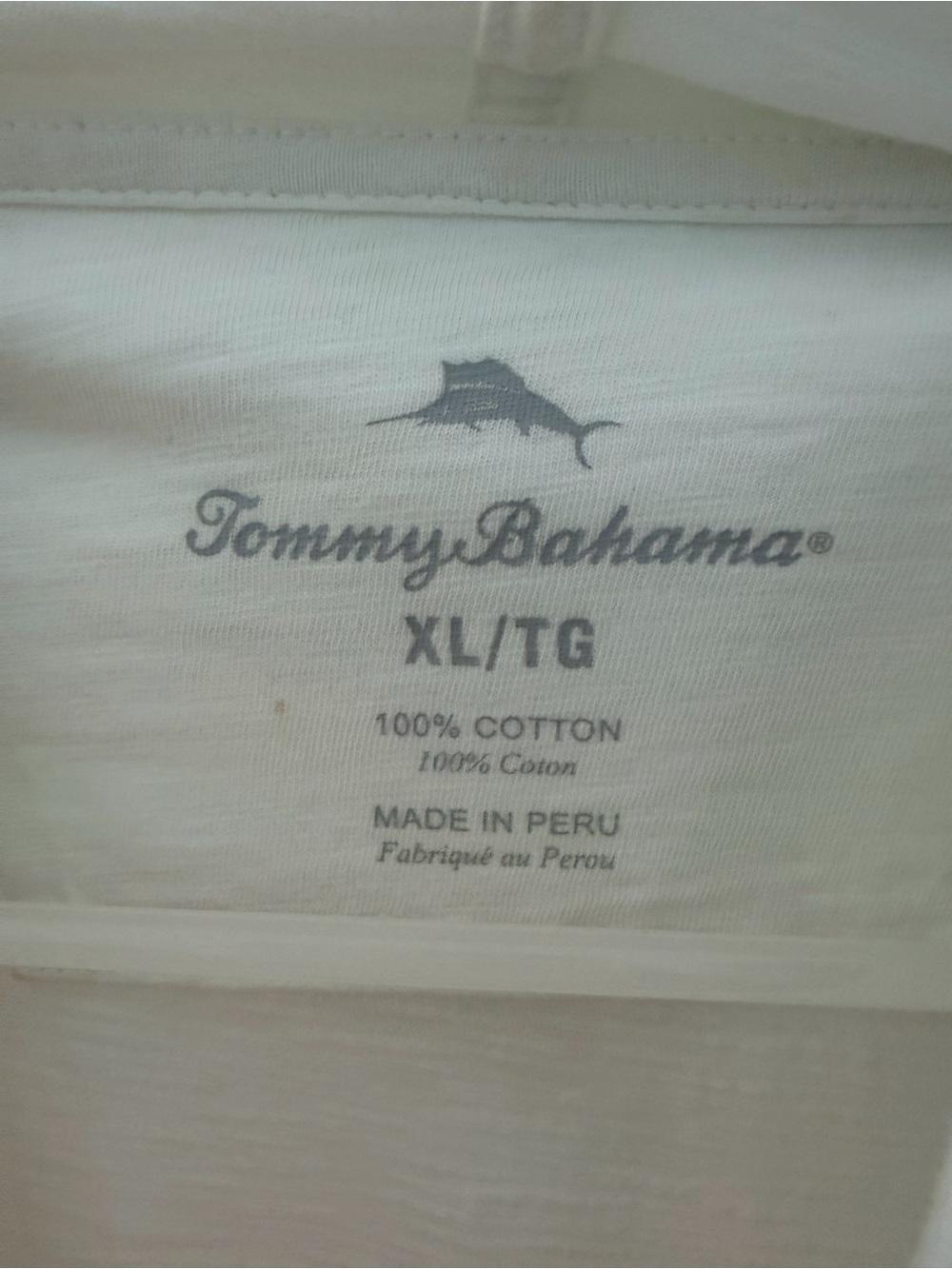 Tommy Bahama White Cotton Logo Tee - Picture 2 of 4